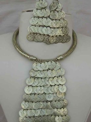 Festival Navratri Garba Women Gold Oxidized Coin Set f924