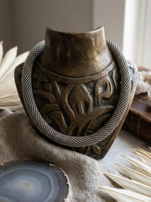 Snake Chain Silver Oxidized Necklace nk214