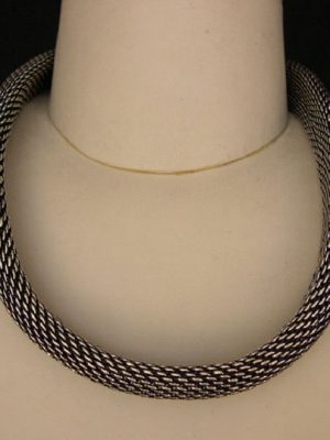 Snake Chain Silver Oxidized Necklace nk214