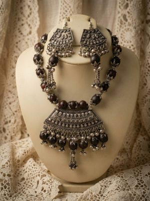 Bohemian Bib Fashion Mala Long Necklace ox2