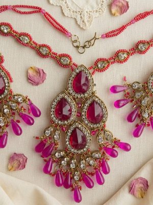 Bollywood Necklace Earring Stone wedding Jewelry Set y117