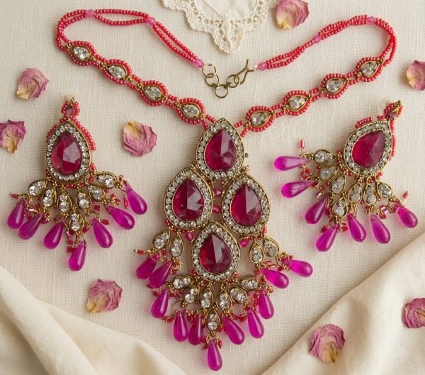 Bollywood Necklace Earring Stone wedding Jewelry Set y117