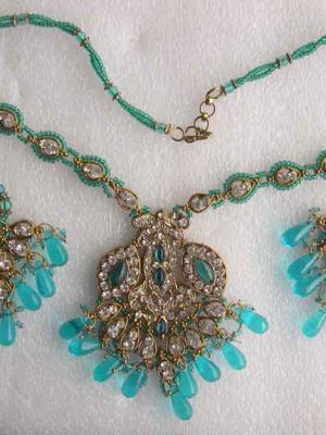Bollywood Indian Kundan Polki Gold Tone Jewellery Set y118