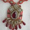 Polki Necklace Earrings Gold Tone Bridal Kundan Set y119