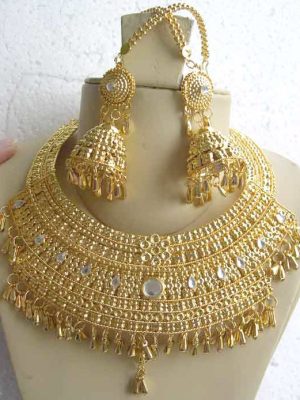 Gold Plated Indian Women Bridle Wedding Premium Quality Set y18