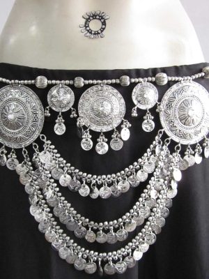 Navratri Exclusive Oxidized Silver Waist belt
