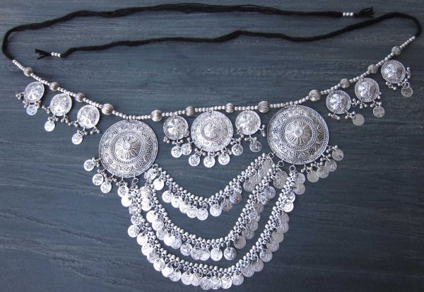 Navratri Exclusive Oxidized Silver Waist belt