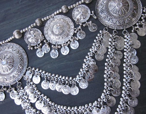 Navratri Exclusive Oxidized Silver Waist belt