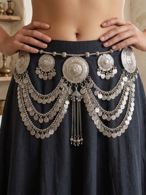 Coin Oxidized Silver Waist Kamarbandh bt627