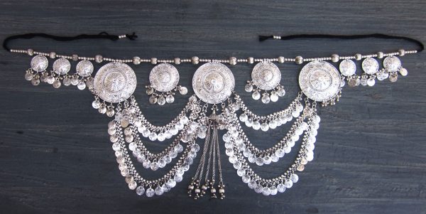 Coin Oxidized Silver Waist Kamarbandh