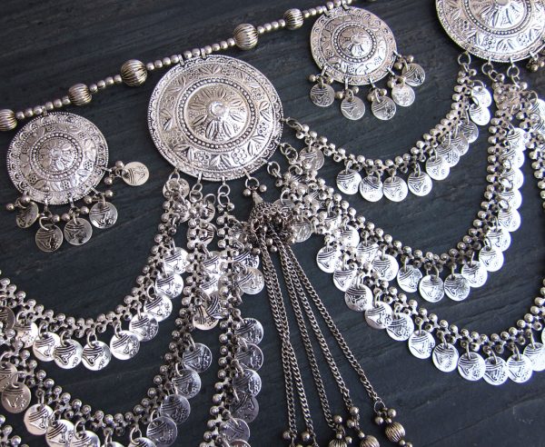 Coin Oxidized Silver Waist Kamarbandh