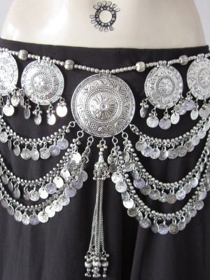 Navratri Special Oxidized Coin Kandora