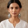 Navratri Traditional German Silver Oxidized Earrings