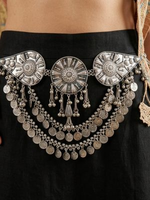 bt765_1 Navratri Special Oxidized Chain Kandora Belt