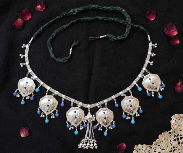 Women Girls Oxidized Silver Plated Navratri Kandora