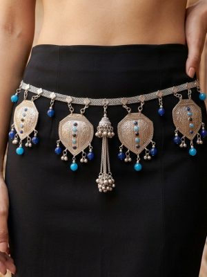 bt766_1 Women Girls Oxidized Silver Plated Navratri Kandora