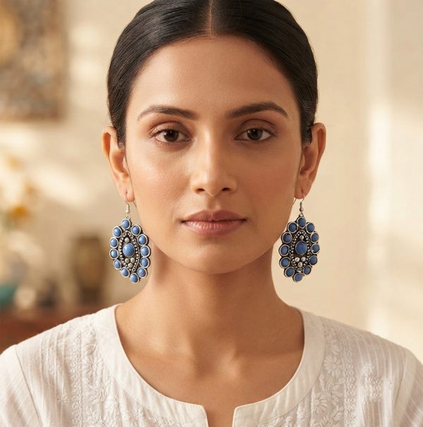 Unique Handmade Stone Artisan Made Earrings