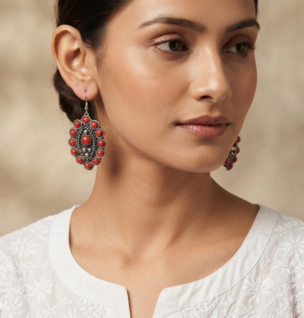 Hippie Oxidized Silver EARRING | Made In India