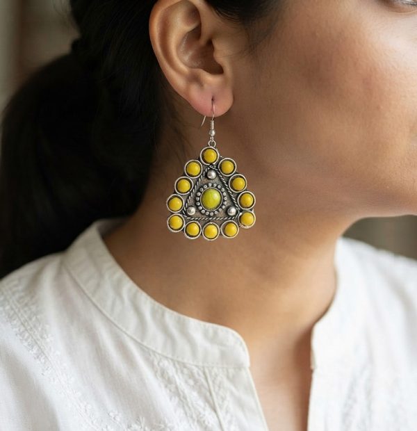 Fashion light-weighted Yellow Stone Earrings