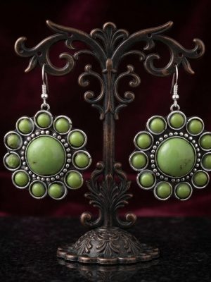Traditional Navratri Green Stone Fancy Earrings