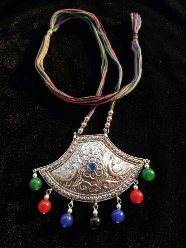 Silver Oxidized Cord Neck